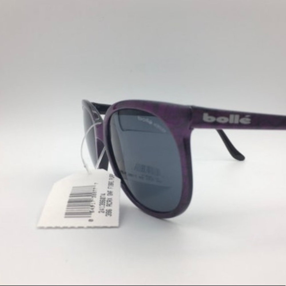 Vintage 1980’s Bolle Purple cateye sunglasses gray acrylex lenses new old stock
